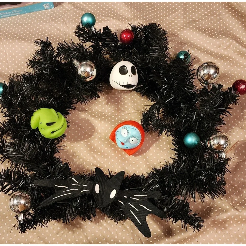 Jack Skellington Nightmare Before Christmas Wreath Disney Door Sally Decoration